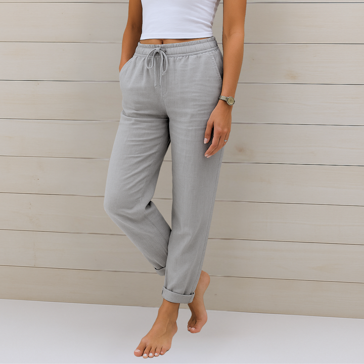 Maylora | Relaxed Linen Trousers with Drawstring