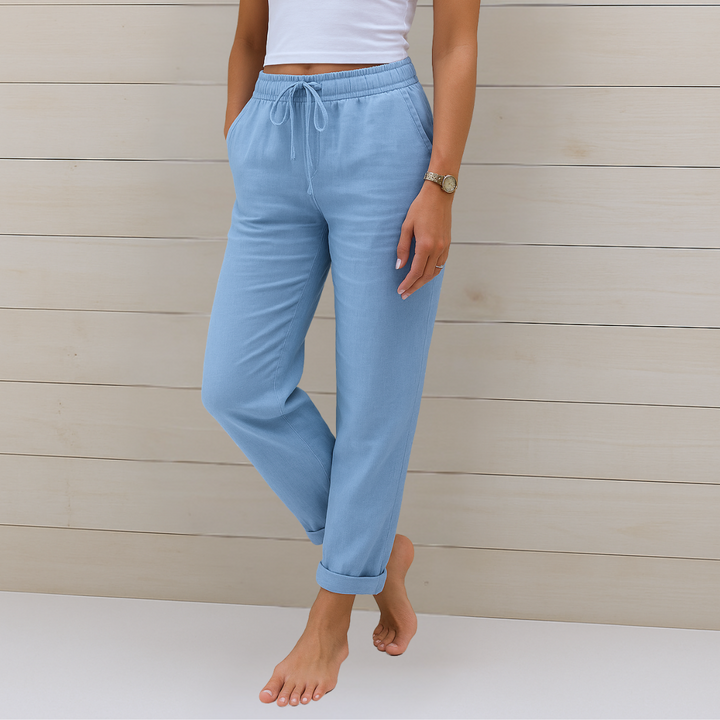 Maylora | Relaxed Linen Trousers with Drawstring
