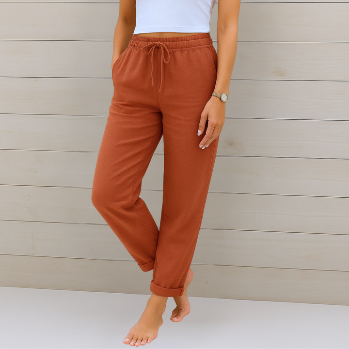 Maylora | Relaxed Linen Trousers with Drawstring