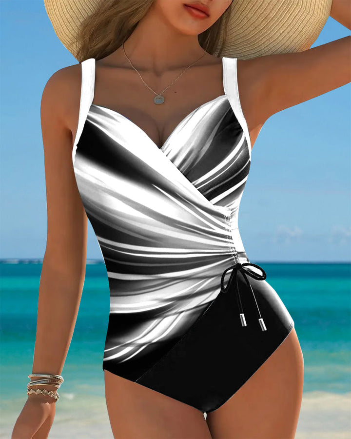 Eleanor | Ombre Drawstring One-Piece Swimsuit