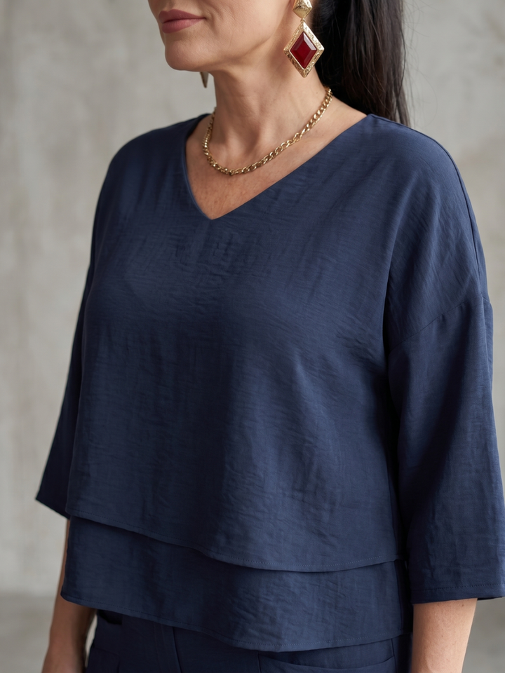 River | Layered Top and Wide Leg Pants Set