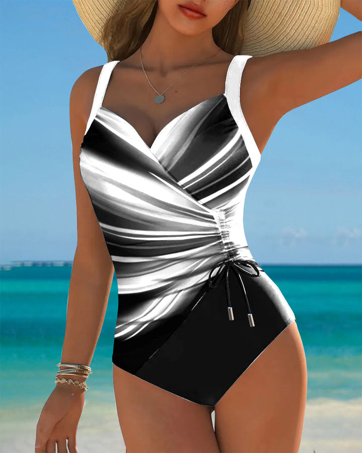 Eleanor | Ombre Drawstring One-Piece Swimsuit