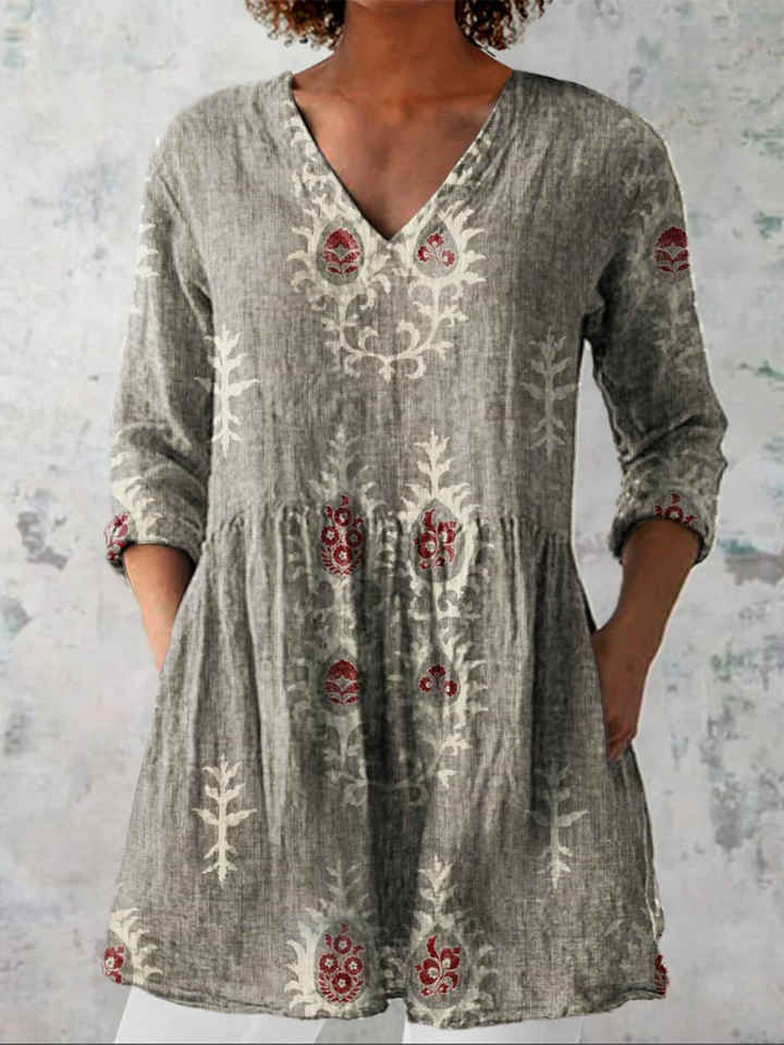 Elise | V-Neck Long Blouse