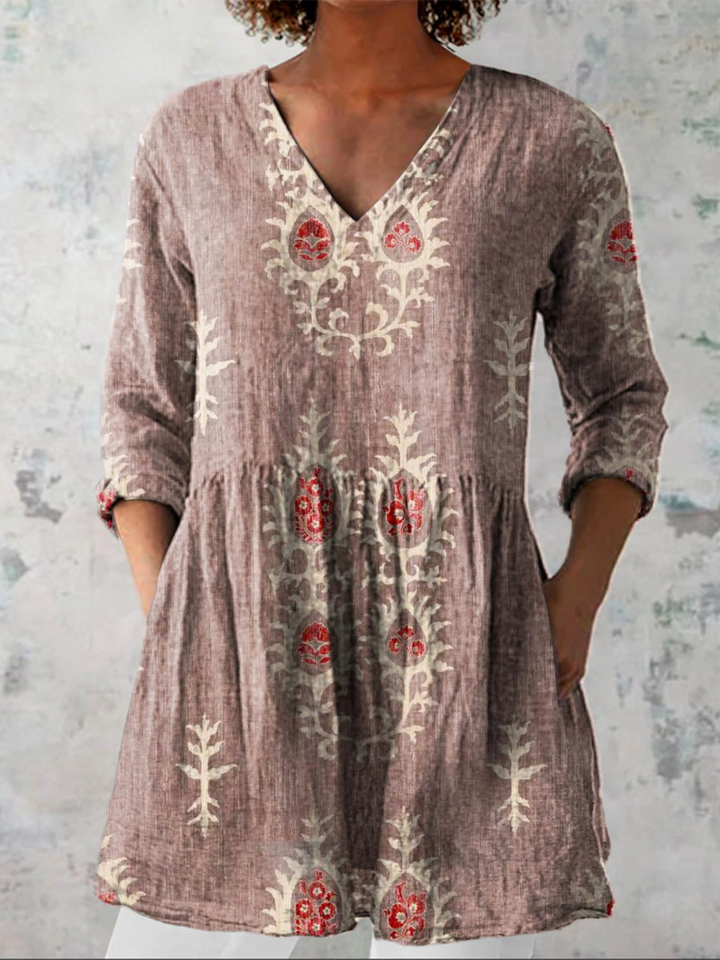 Elise | V-Neck Long Blouse