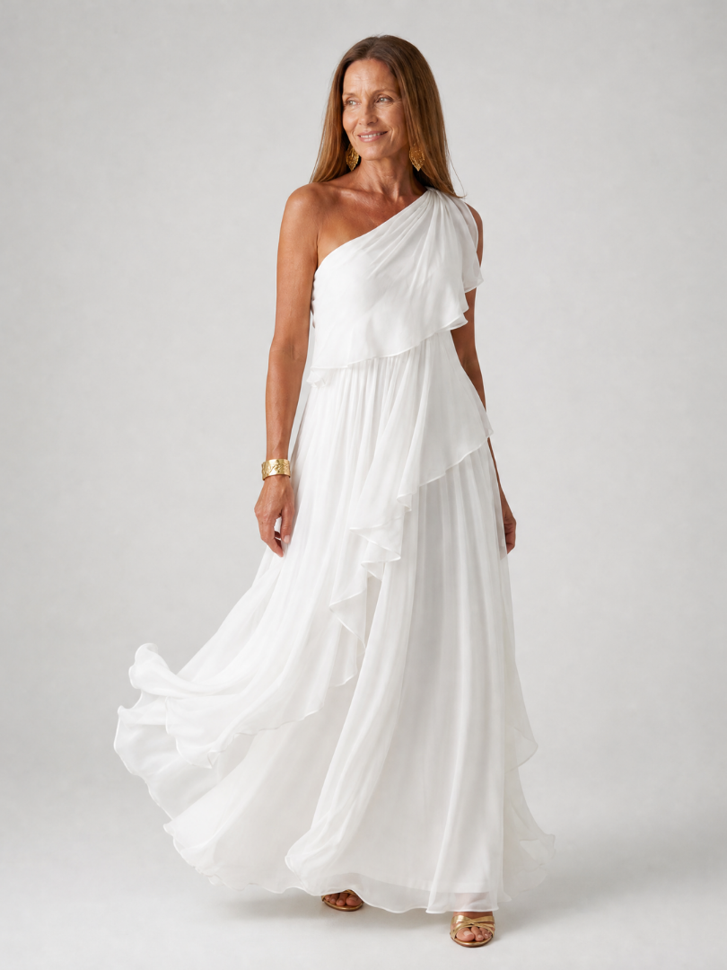 Eliana™ | One-Shoulder Chiffon Maxi Dress