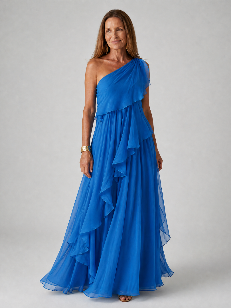 Eliana™ | One-Shoulder Chiffon Maxi Dress