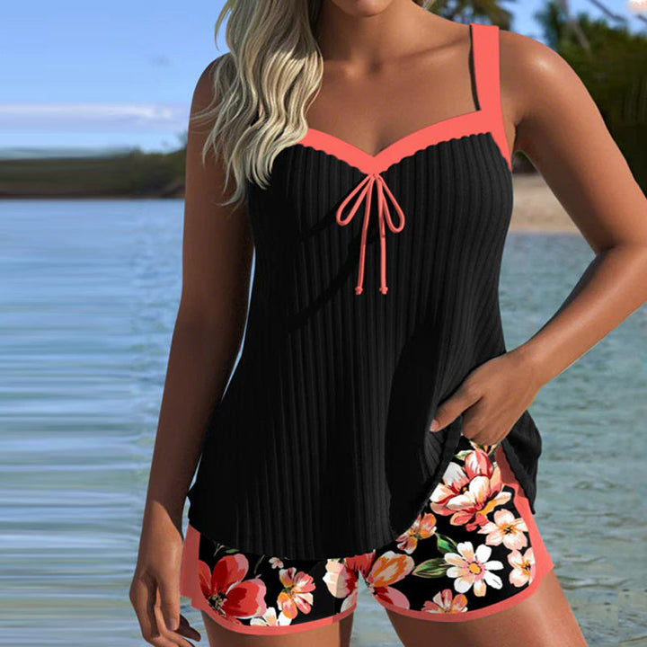 Chloe | Printed V-Neck Tankini