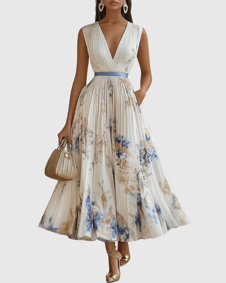 Rowella | Chic Pleated Maxi Gown