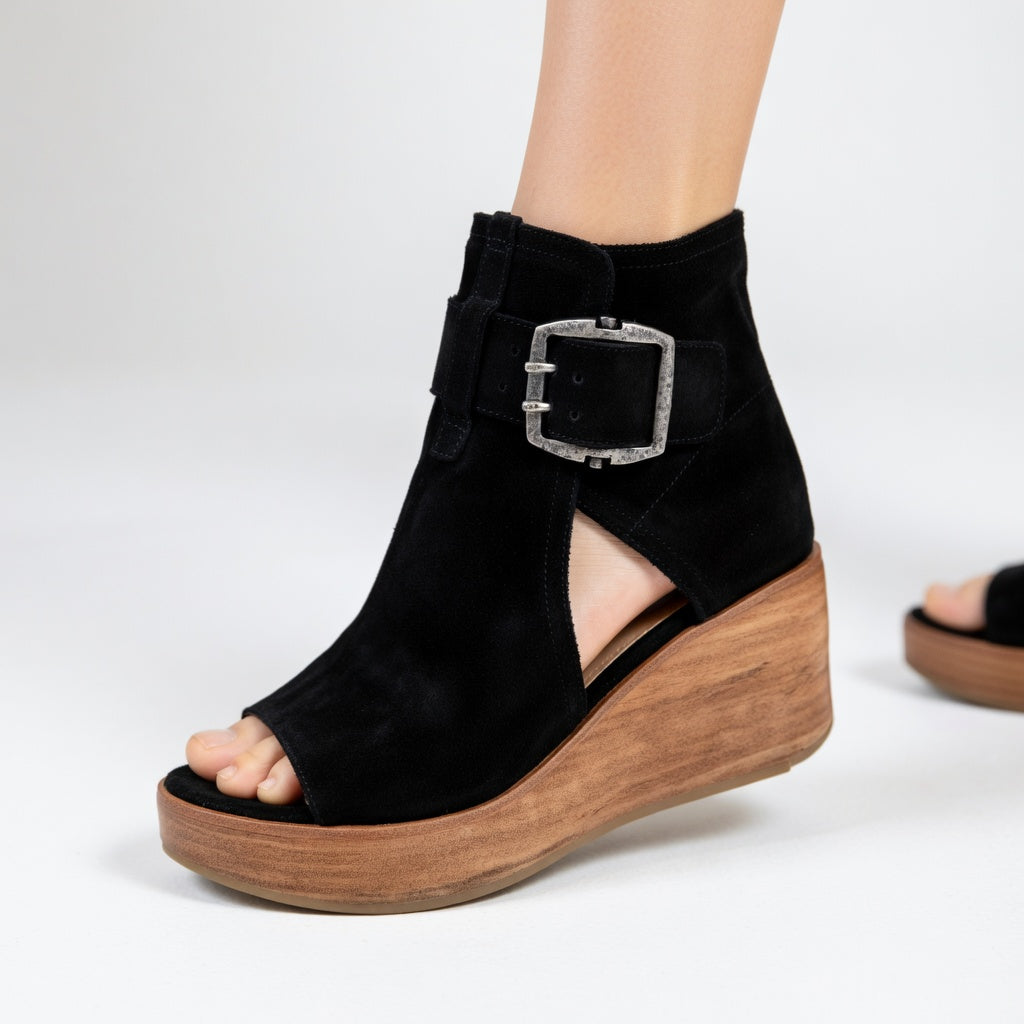 Orélisse™ - Stylish Open-Toe Wedge Ankle Boots