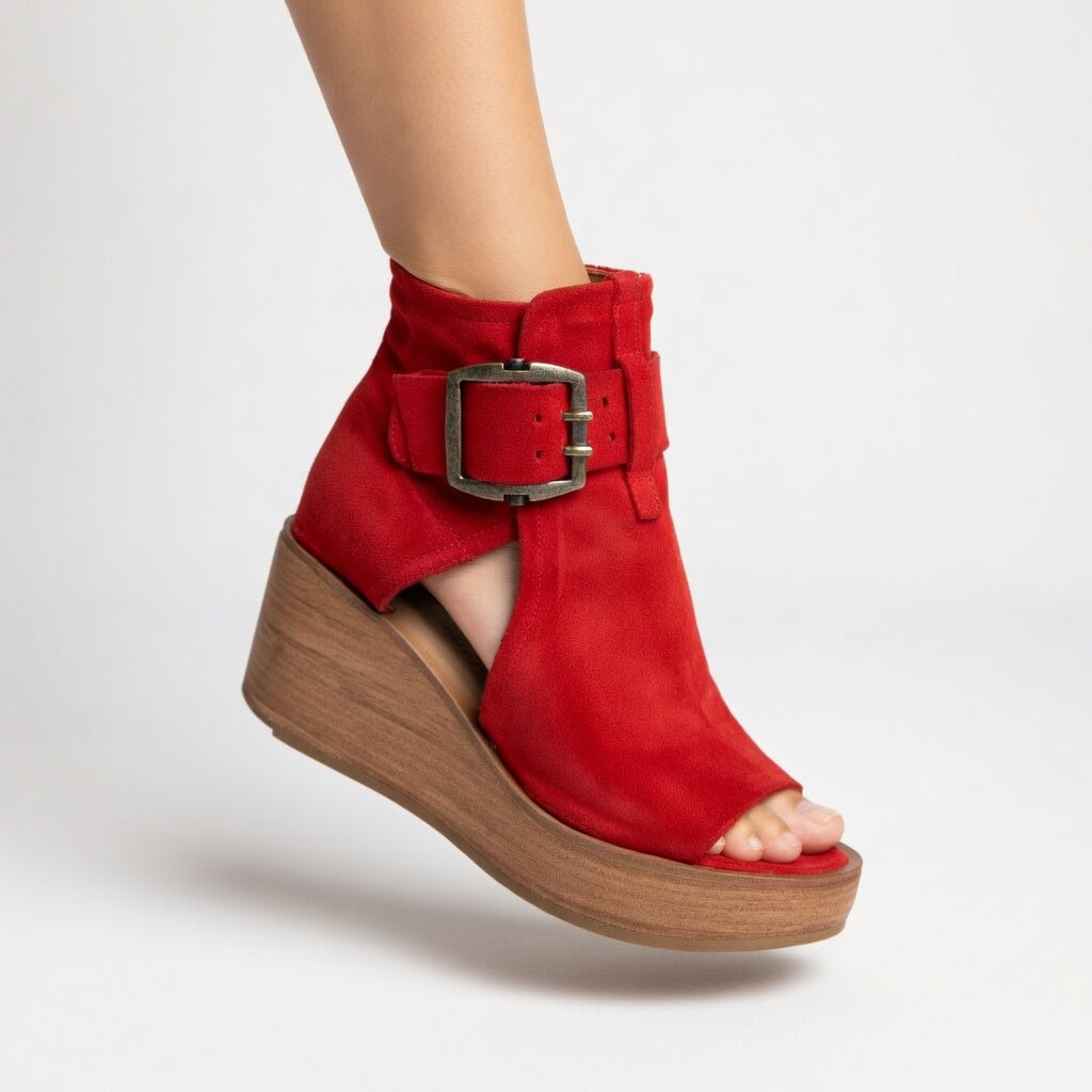 Orélisse™ | Contemporary Open-Toe Wedge Ankle Boots