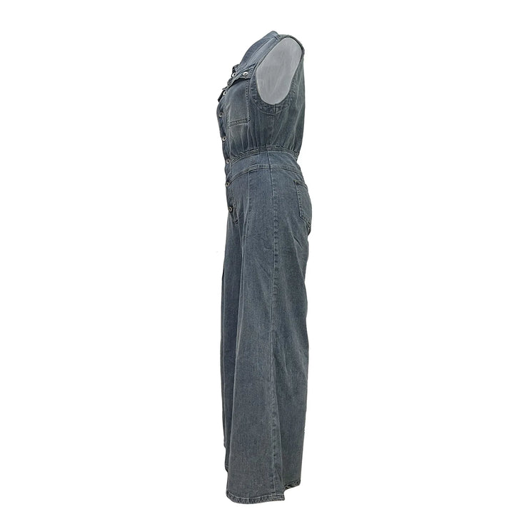 Stella | Wide-Leg Denim Jumpsuit with Cinched Waist