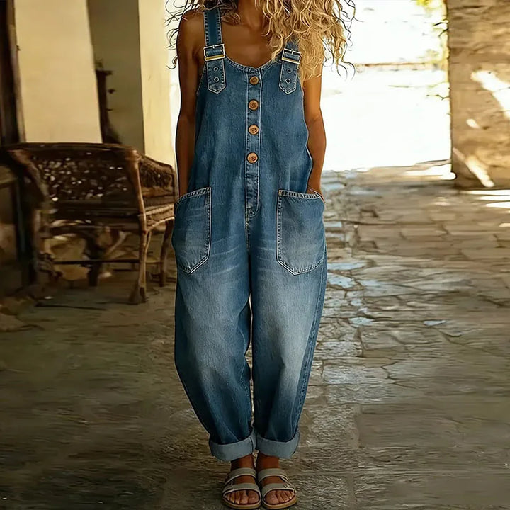 Saylor | Retro-Inspired Soft Denim Overalls with Adjustable Straps