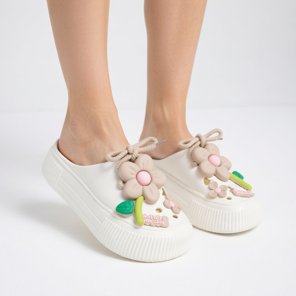 Floréa™ — Playful Floral Platform Clogs
