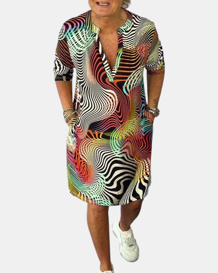 Jessica™ | Vibrant V-Neck Dress