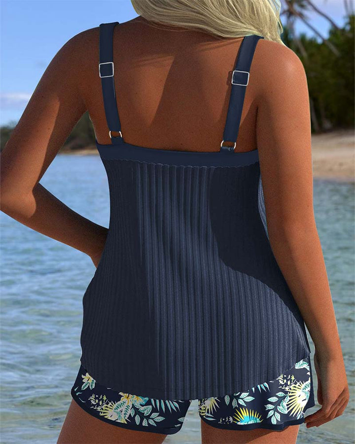 Alice | Floral Print Two-Piece Beach Tankini Set