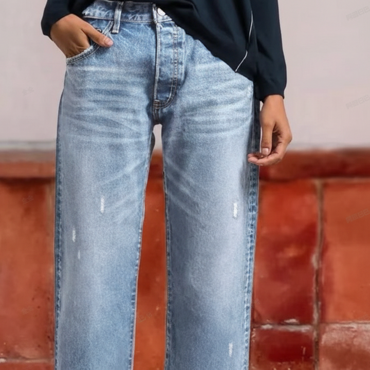Aberjean™ | Vintage-Inspired Cropped Straight Leg Jeans